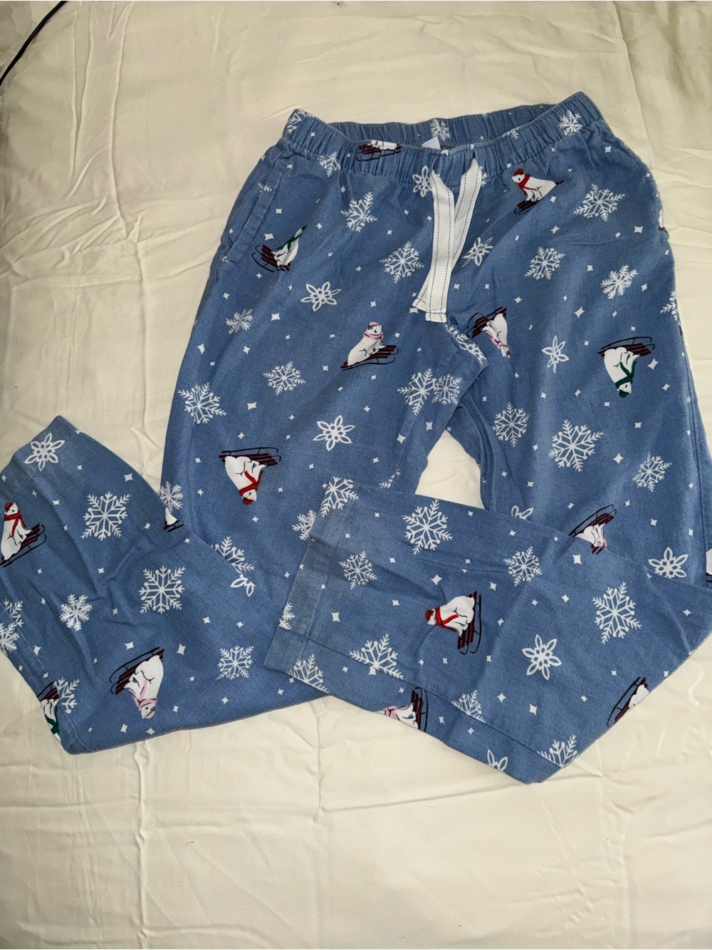 Old Navy Blue Snowflake & Penguin Lounge Pants